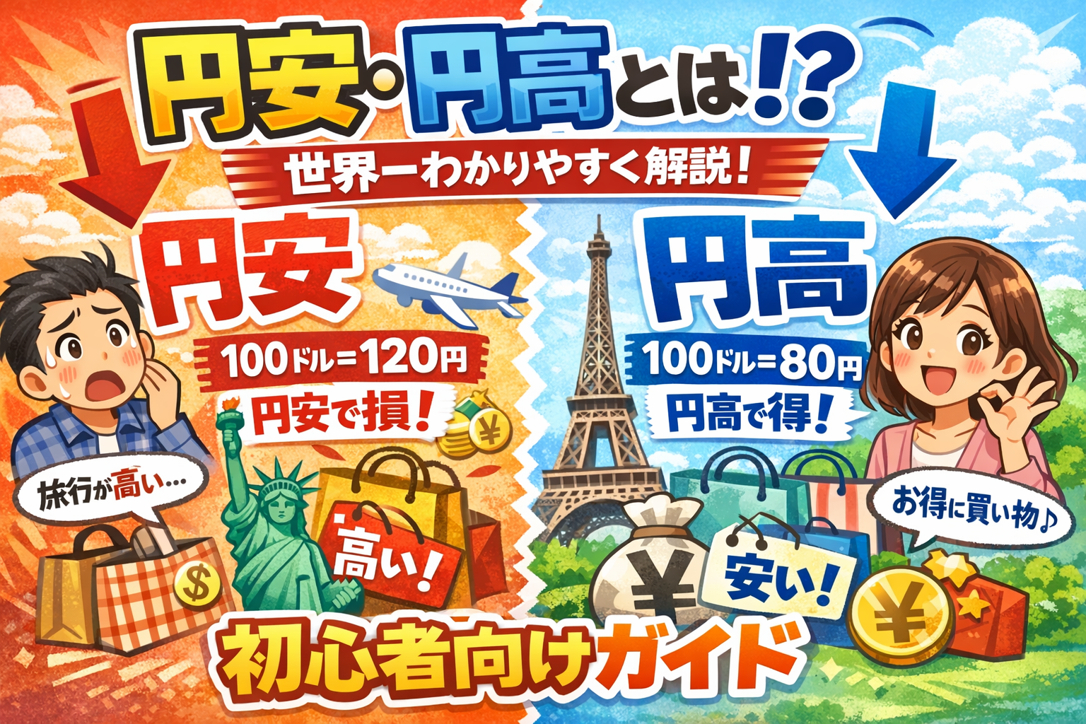 円安・円高とは何かを世界一わかりやすく解説！初心者向けガイド