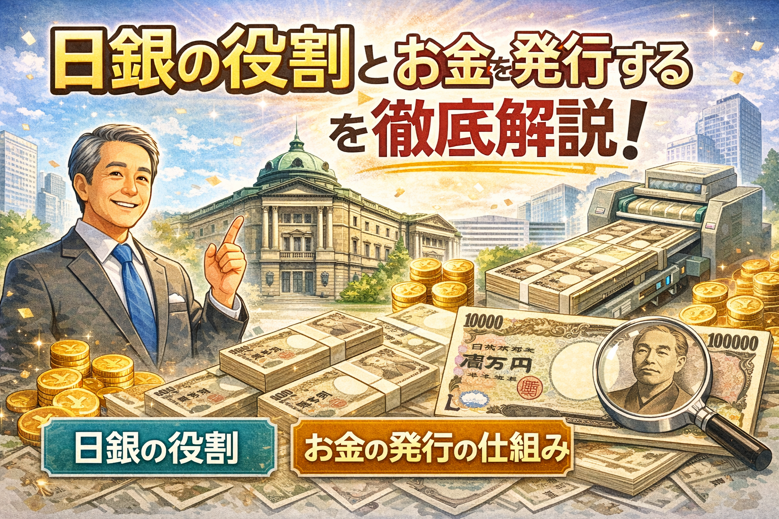 日銀の役割とお金を発行する仕組みを徹底解説！