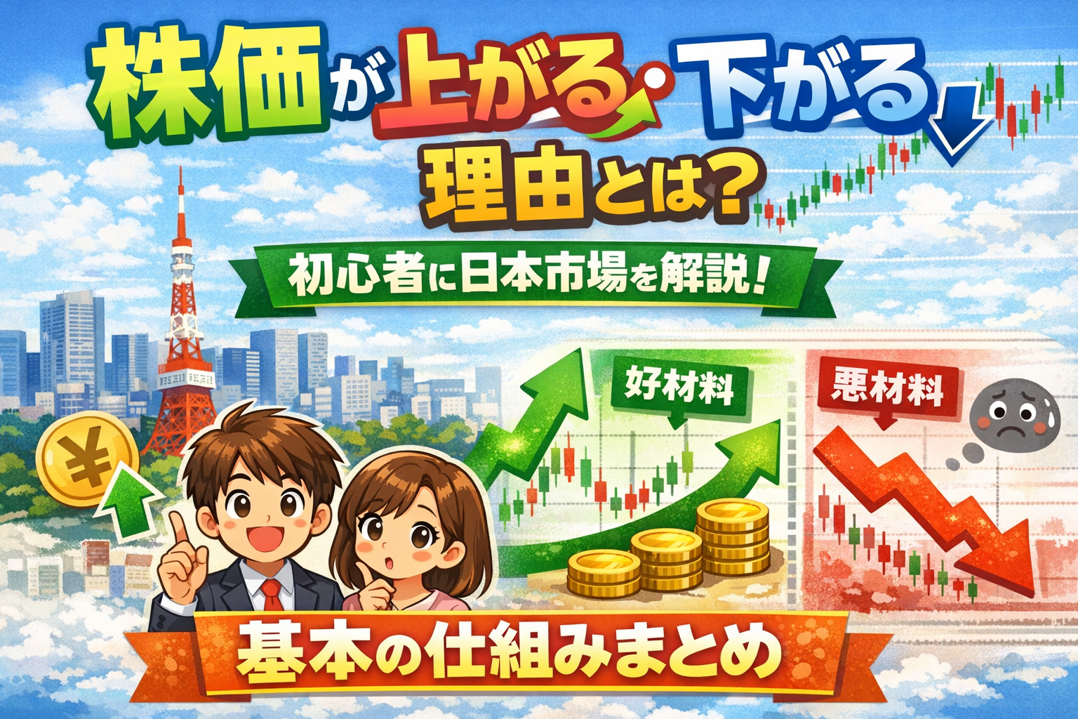 株価が上がる・下がる理由とは？初心者に日本市場を解説！基本の仕組みまとめ